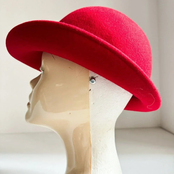 Vintage Lancaster Wool Felt Ladies Red Fedora L main image 12